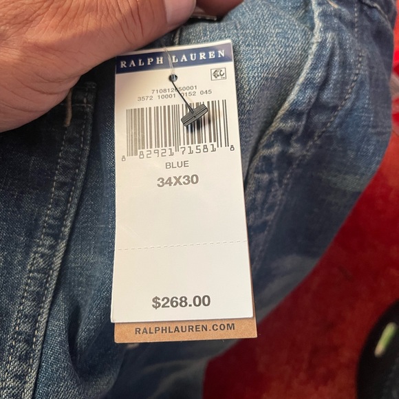 $268 Polo Ralph Lauren Classic Fit Distressed Jeans Men's Size 34X30 Pants NEW! - Picture 10 of 14